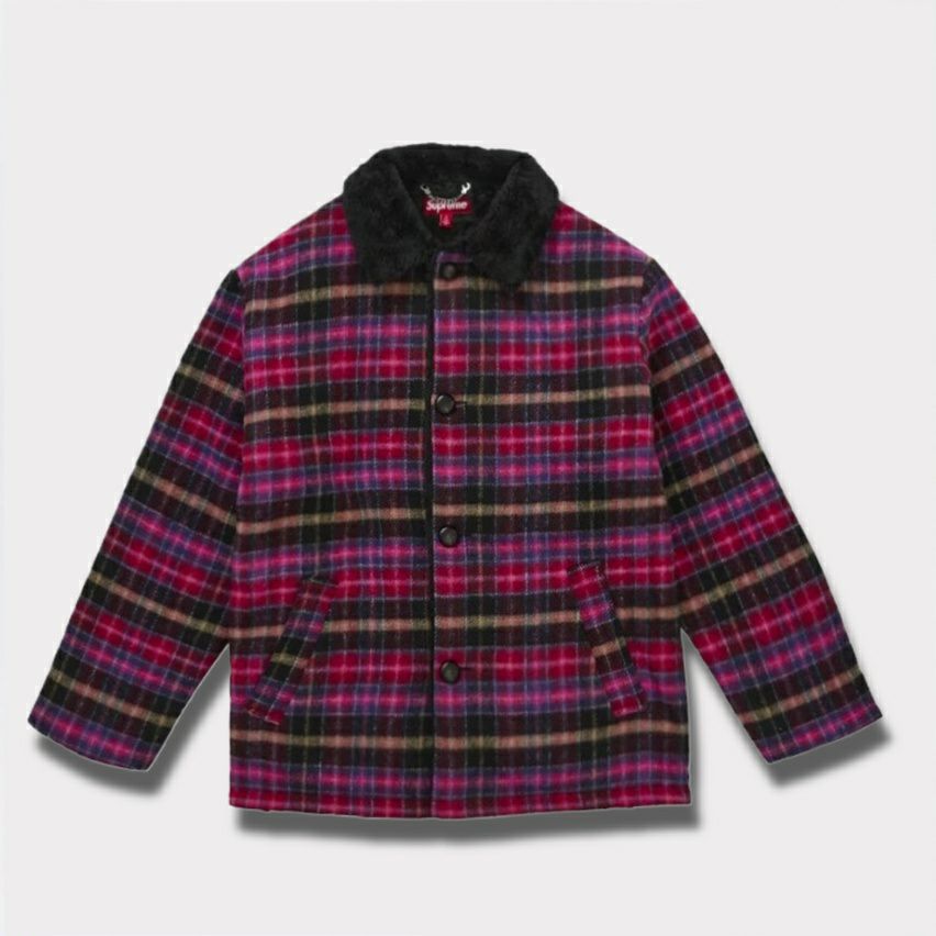  Supreme シュプリーム 2025AW Plaid Car Coat プレイドカーコート ピンク
