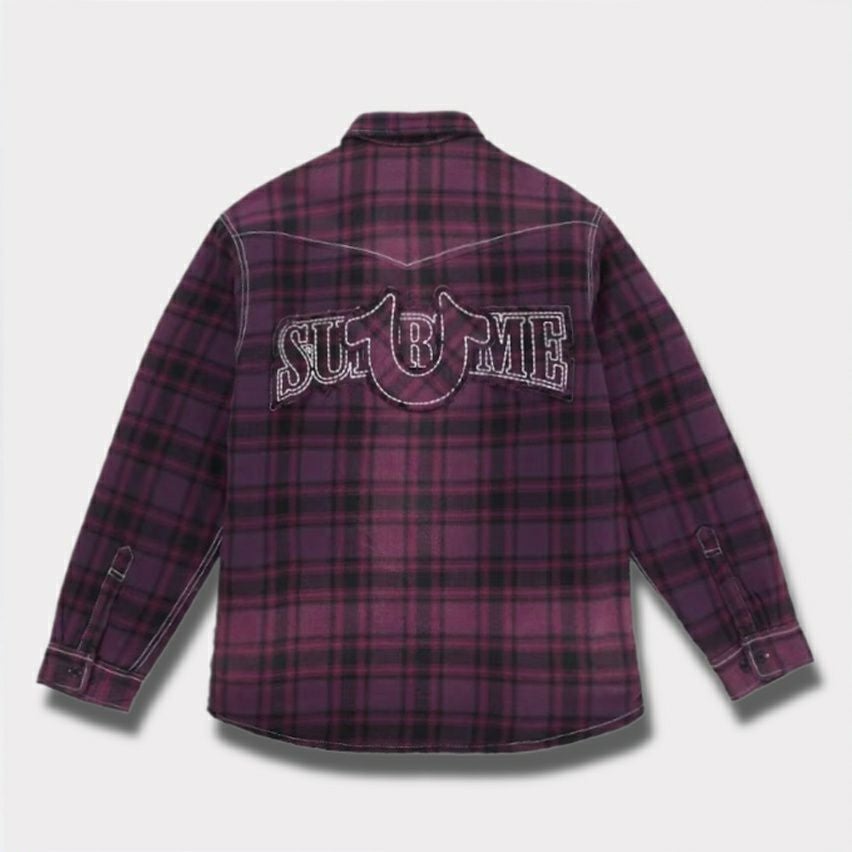  Supreme シュプリーム 2025AW True Religion Quilted Lined Plaid Flannel Shirt トゥルーリリジョン キルティング ラインド チェック フランネル シャツ　パープル1