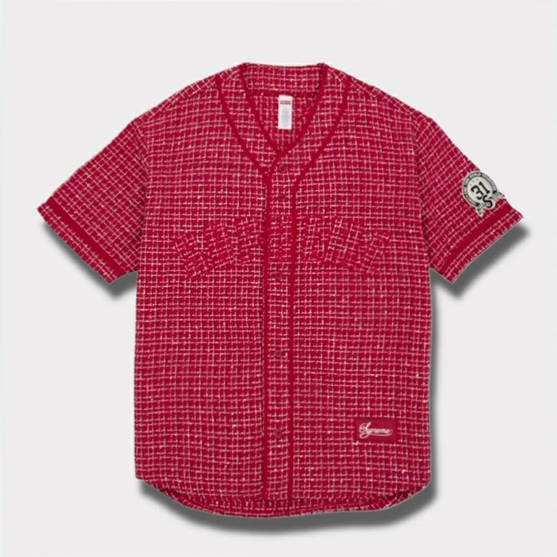 Supreme シュプリーム 2025AW Boucle Baseball Jersey ブークレ ベースボール ジャージ レッド
