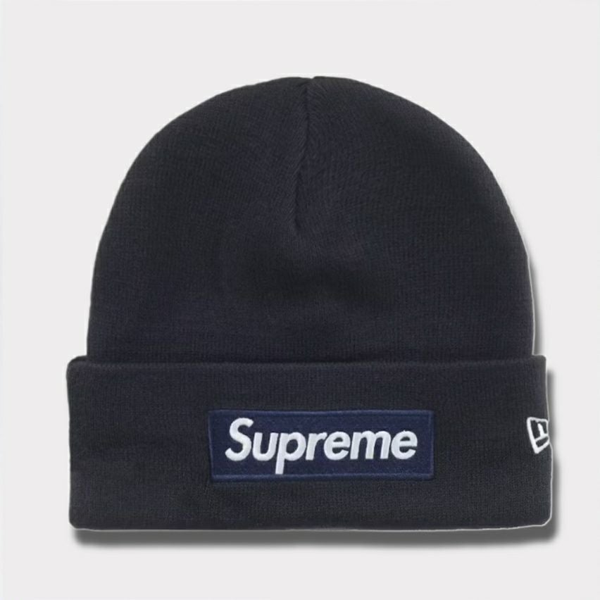 SUPREME ロゴ入り ネイビー ビーニー帽子 Supreme（シュプリーム） 19AW Radar Beanie ビーニー ニット帽