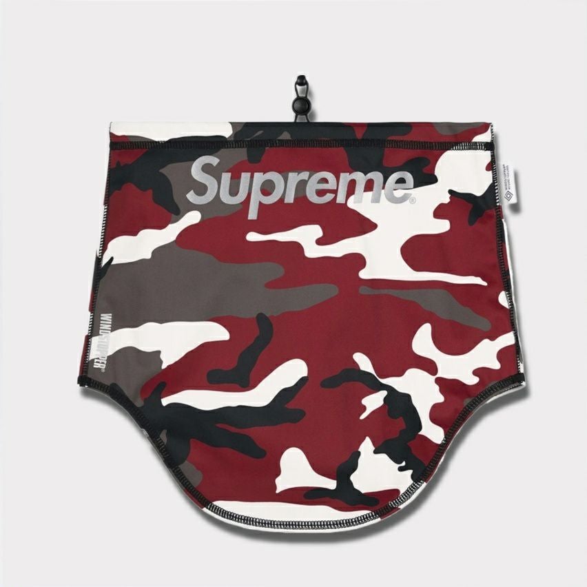 シュプリームネックウォーマー赤 Supreme - \通勤通学にも/ ネックウォーマー シュプリーム 値札タグ付