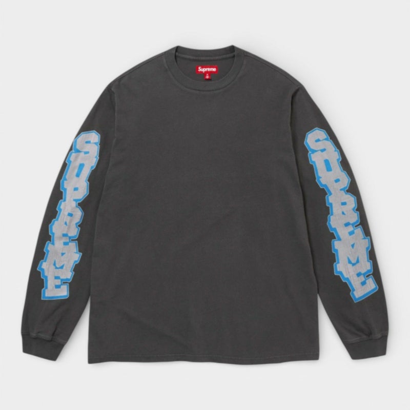 Supreme シュプリーム 2026SS Cracked Sleeve L/S Top Tee クラックドスリーブ ロングスリーブトップTシャツ ウォッシュドブラック