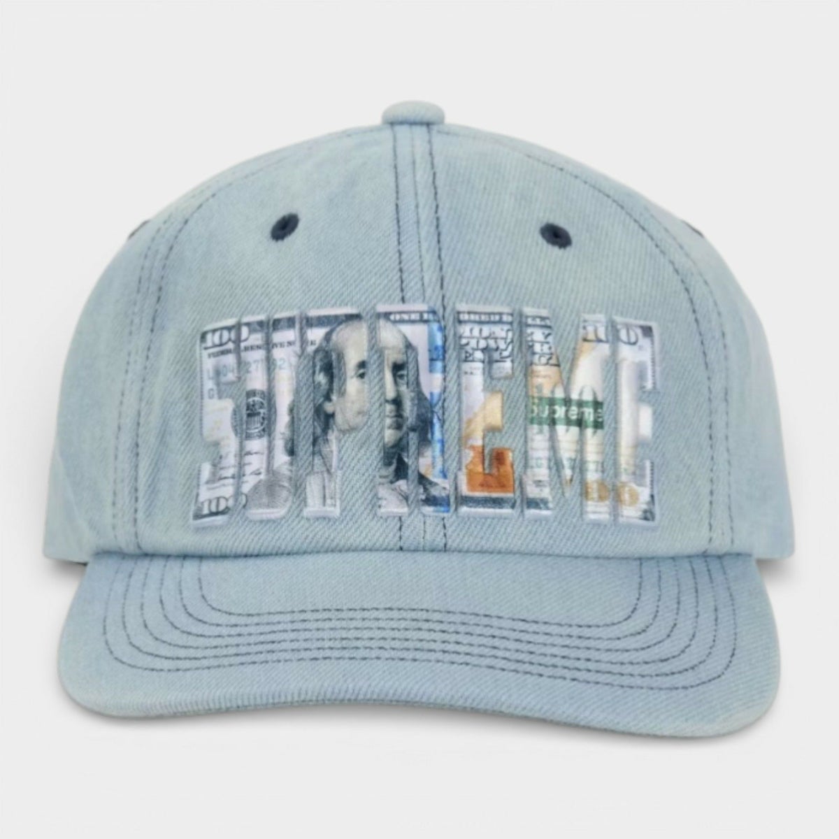 Supreme シュプリーム 2026SS Embroidered Money Logo 6-Panel Cap エンブロイダード マネーロゴ 6パネルキャップ デニム1