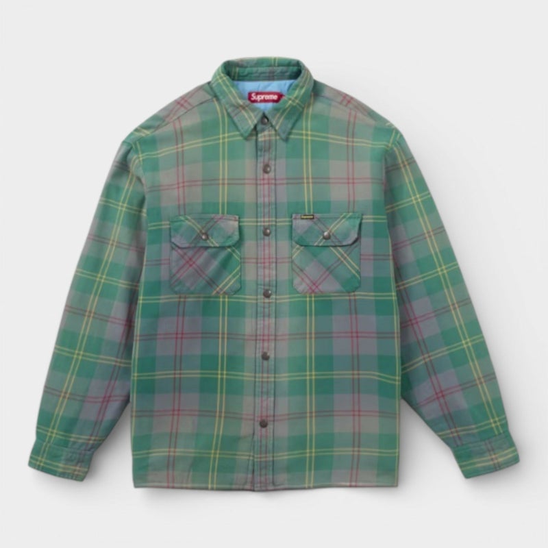 Supreme シュプリーム 2026SS Quilted Lined Flannel Snap Shirt キルテッドラインド フランネルスナップシャツ グリーン