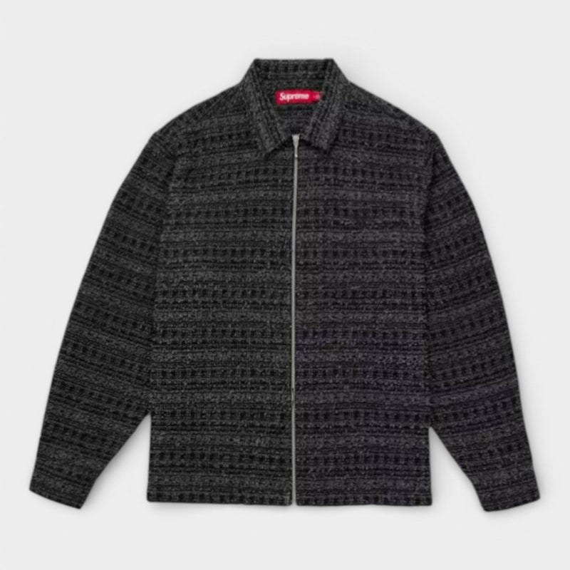  Supreme シュプリーム 2026SS Boucle Zip Up Shirt ブークレ ジップアップ シャツ ブラック