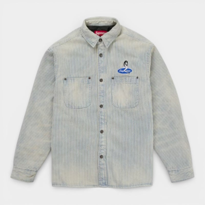 Supreme シュプリーム 2026SS Quilted Lined Denim Snap Shirt キルテッド ラインド デニムスナップシャツ ストライプ