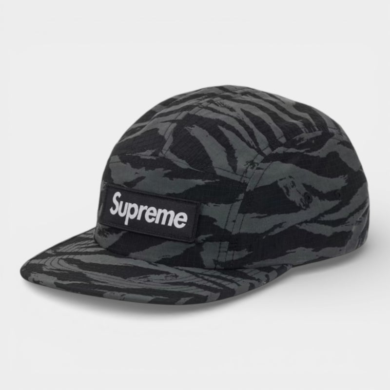 Supreme シュプリーム 2026SS Tiger Camo Ripstop Camp Cap タイガーカモ リップストップ キャンプキャップ ブラック1