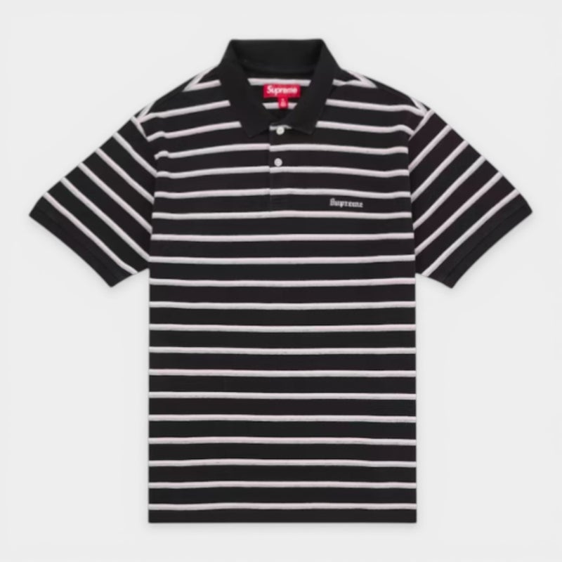 Supreme シュプリーム 2026SS Washed Stripe Polo　ウォッシュド ストライプポロシャツ ブラック
