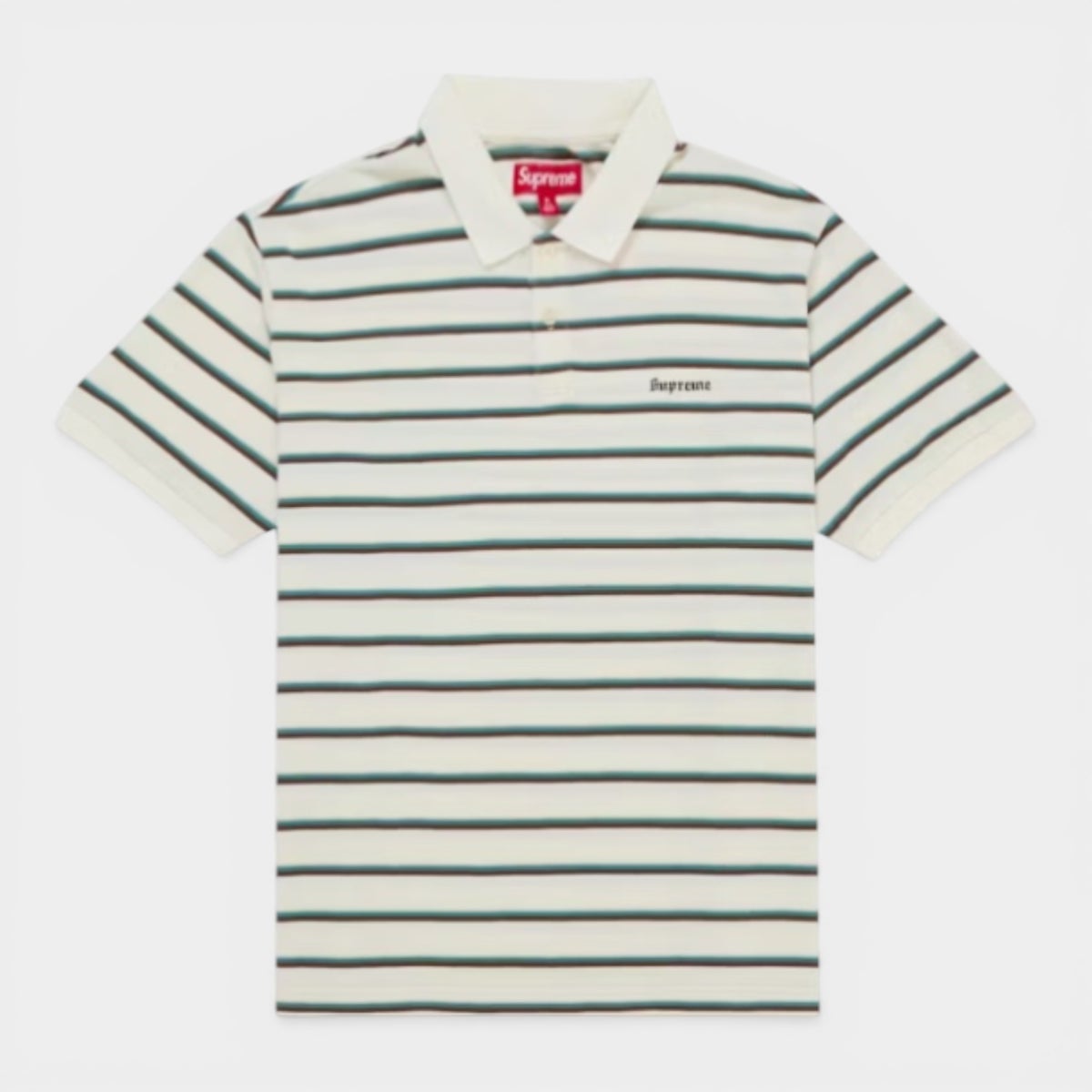 Supreme シュプリーム 2026SS Washed Stripe Polo　ウォッシュド ストライプポロシャツ ホワイト