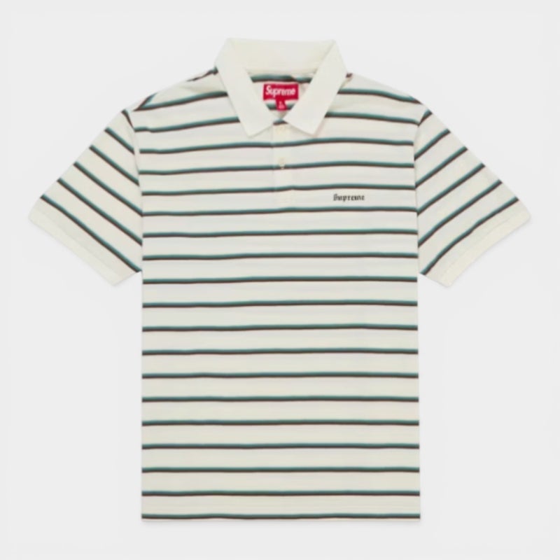 Supreme シュプリーム 2026SS Washed Stripe Polo　ウォッシュド ストライプポロシャツ ホワイト