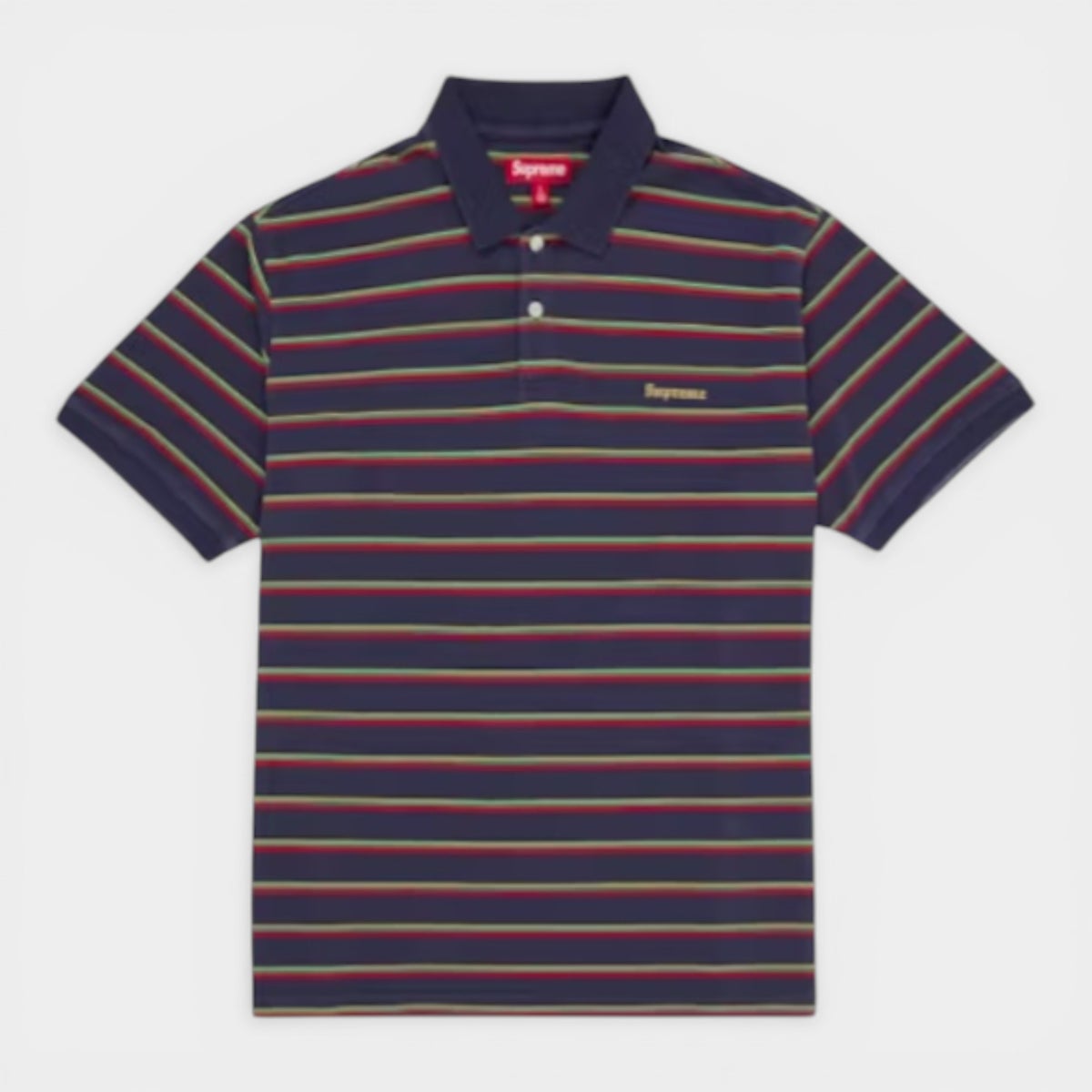 Supreme シュプリーム 2026SS Washed Stripe Polo　ウォッシュド ストライプポロシャツ ネイビー