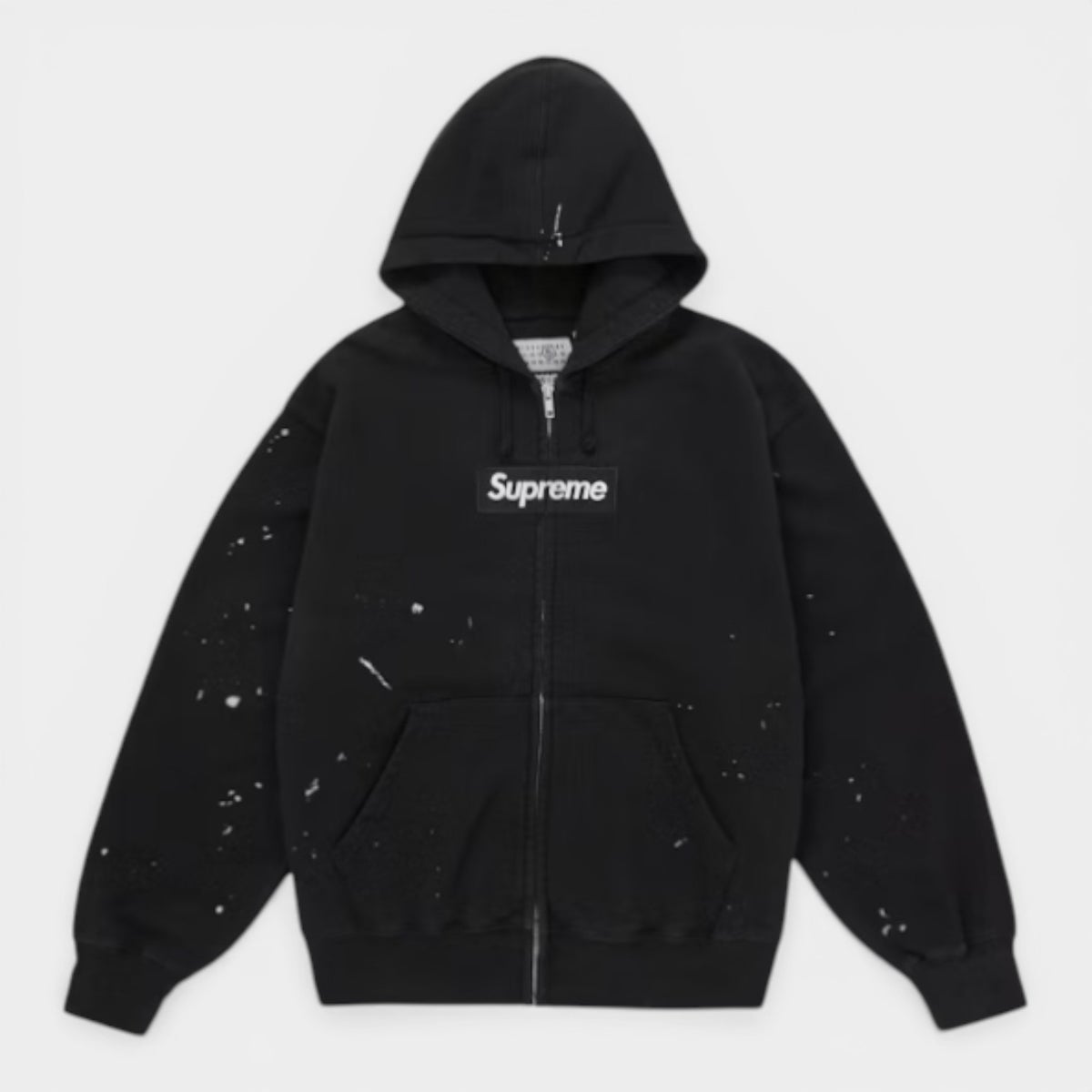  Supreme シュプリーム 2026SS MM6 Maison Margiela Box Logo Zip Up Hooded Sweatshirt　MM6 メゾンマルジェラ ボックスロゴ ジップアップ フーデッドスウェットパーカー ブラック