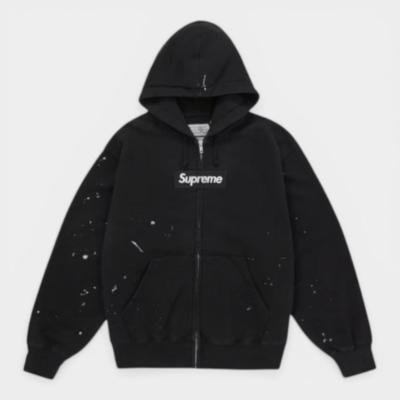  Supreme シュプリーム 2026SS MM6 Maison Margiela Box Logo Zip Up Hooded Sweatshirt　MM6 メゾンマルジェラ ボックスロゴ ジップアップ フーデッドスウェットパーカー ブラック
