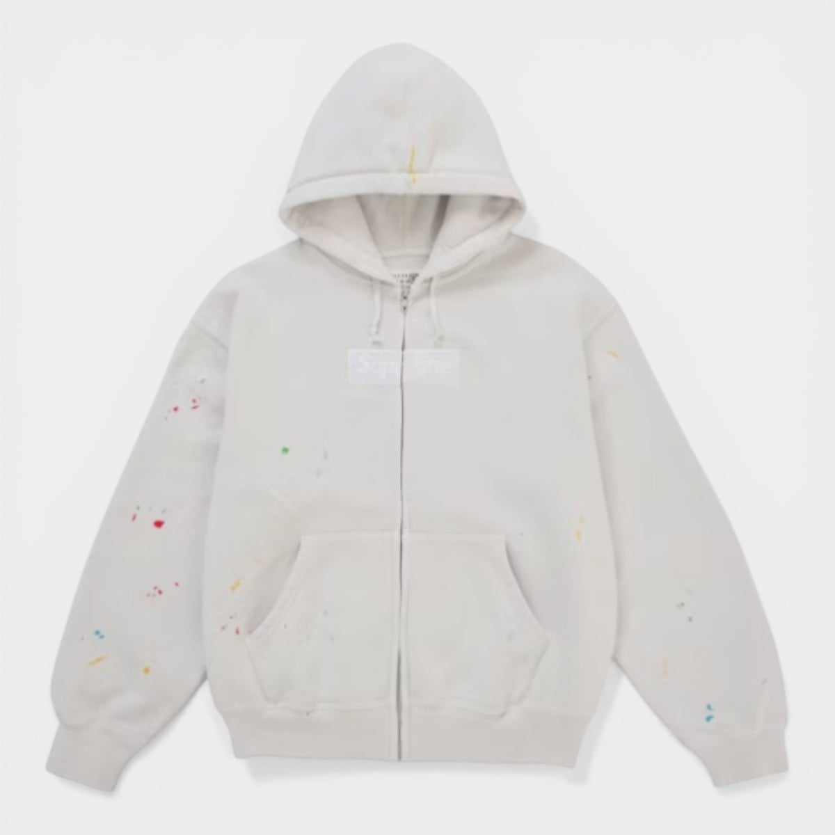  Supreme シュプリーム 2026SS MM6 Maison Margiela Box Logo Zip Up Hooded Sweatshirt　MM6 メゾンマルジェラ ボックスロゴ ジップアップ フーデッドスウェットパーカー ホワイト