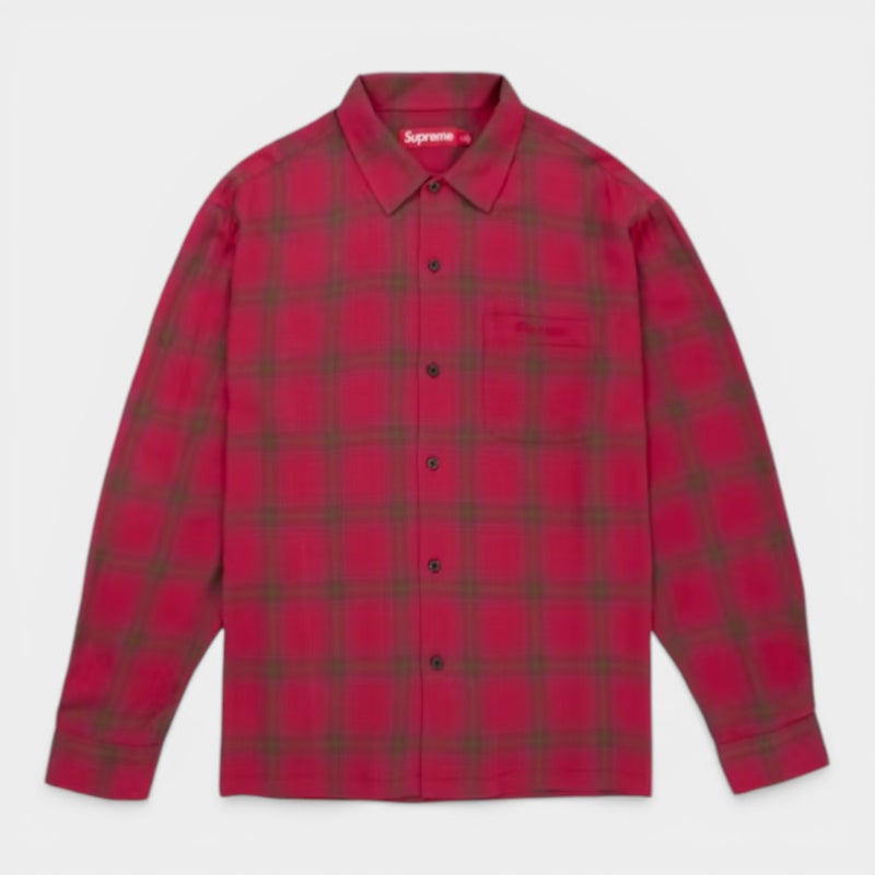 Supreme シュプリーム 2026SS Shadow Plaid Rayon Shirt　シャドウプラッド レーヨンシャツ　マゼンタ