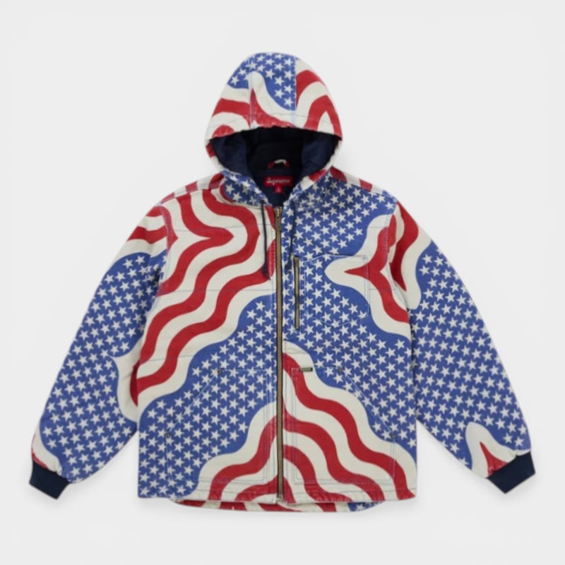 Supreme シュプリーム 2026SS Flag Quilted Hooded Work Jacket フラッグ キルテッド フーデッドワークジャケット　マルチカラー