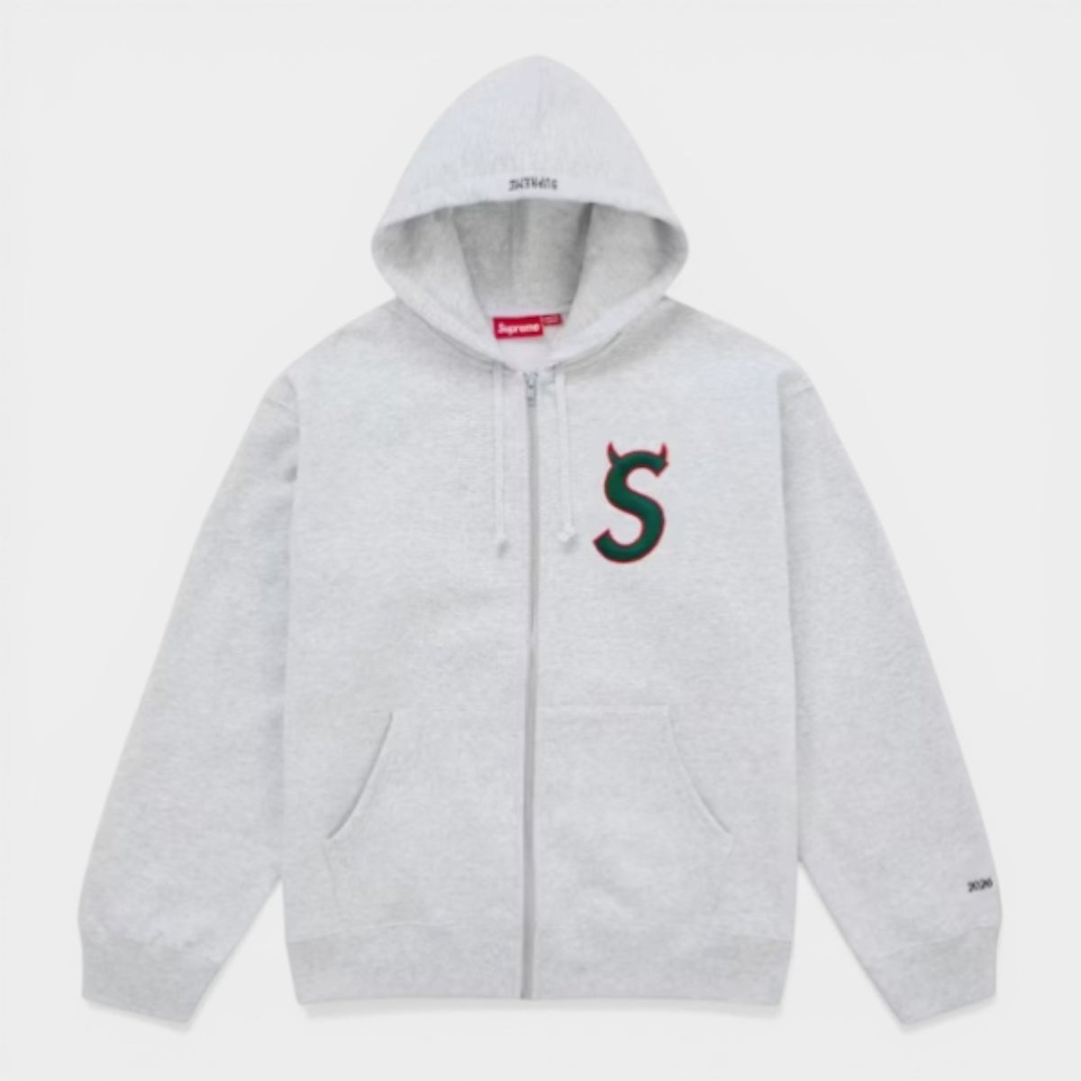 Supreme シュプリーム 2026SS Devil S Logo Zip Up Hooded Sweatshirt デビル Sロゴ ジップアップ フーデッドスウェットパーカー アッシュグレー