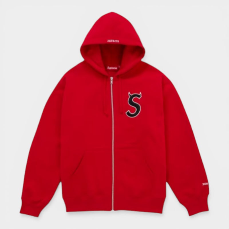 Supreme シュプリーム 2026SS Devil S Logo Zip Up Hooded Sweatshirt デビル Sロゴ ジップアップ フーデッドスウェットパーカー レッド