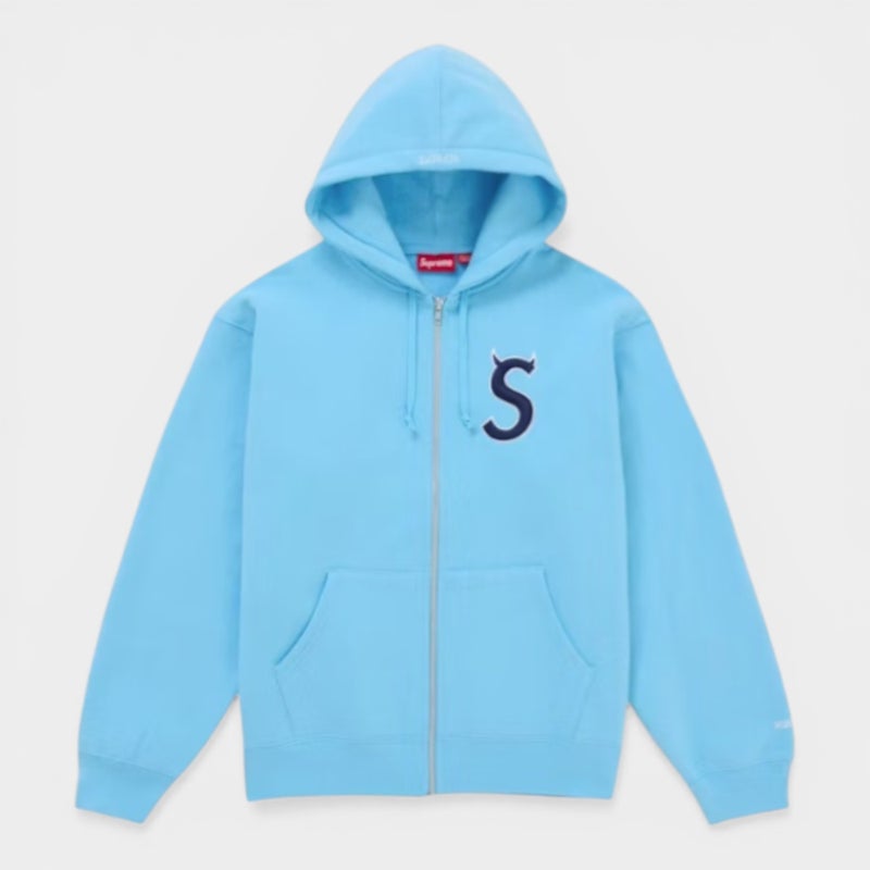 Supreme シュプリーム 2026SS Devil S Logo Zip Up Hooded Sweatshirt デビル Sロゴ ジップアップ フーデッドスウェットパーカー ライトブルー