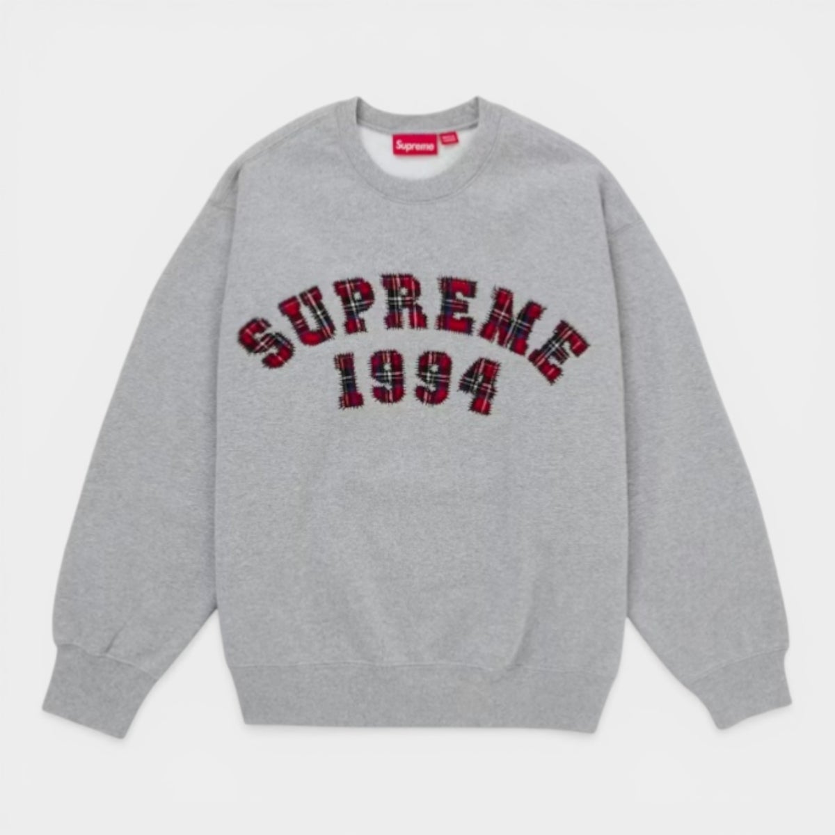  Supreme シュプリーム 2026SS Plaid Arc Crewneck　プラッド アーク クルーネック ヘザーグレー