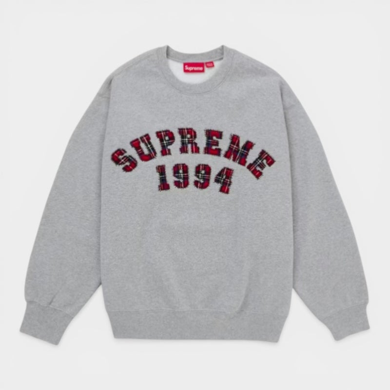  Supreme シュプリーム 2026SS Plaid Arc Crewneck　プラッド アーク クルーネック ヘザーグレー