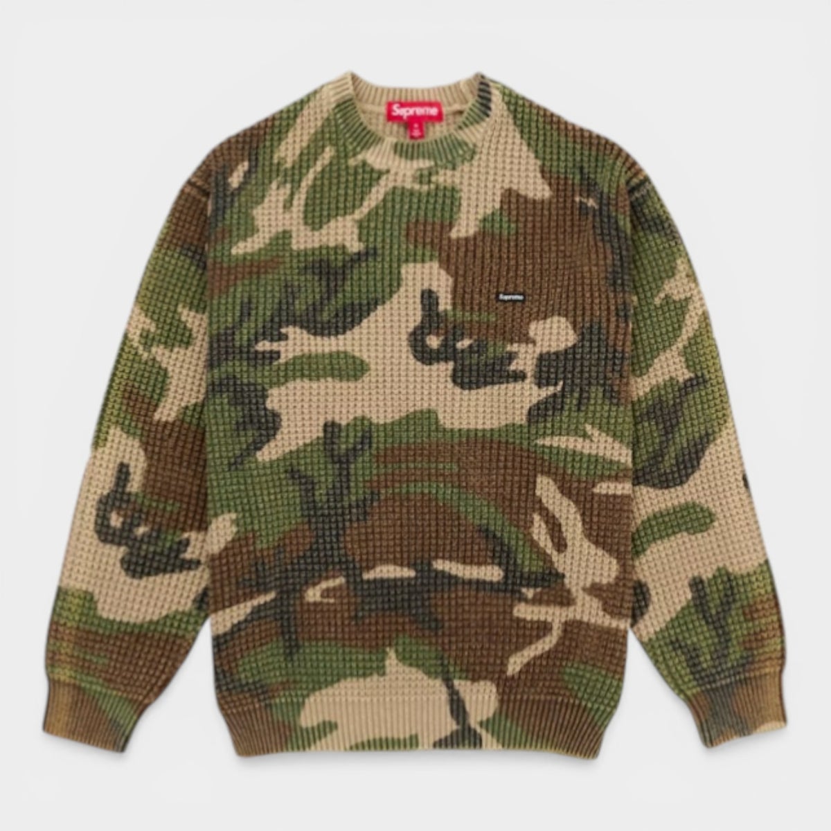 Supreme シュプリーム 2026SS Washed Small Box Waffle Sweater ウォッシュド スモールボックス ワッフルセーター ウッドランドカモ