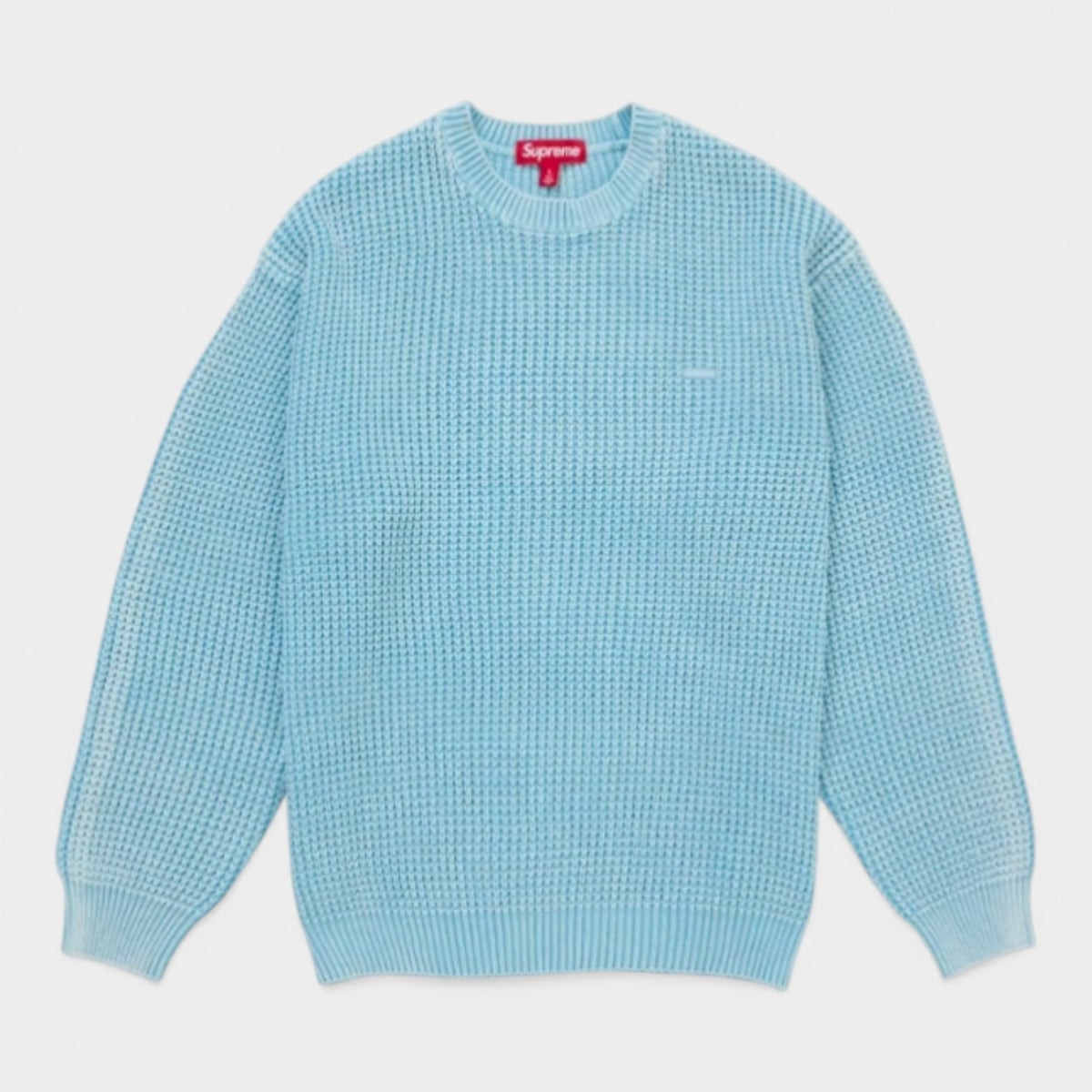 Supreme シュプリーム 2026SS Washed Small Box Waffle Sweater ウォッシュド スモールボックス ワッフルセーター ライトブルー