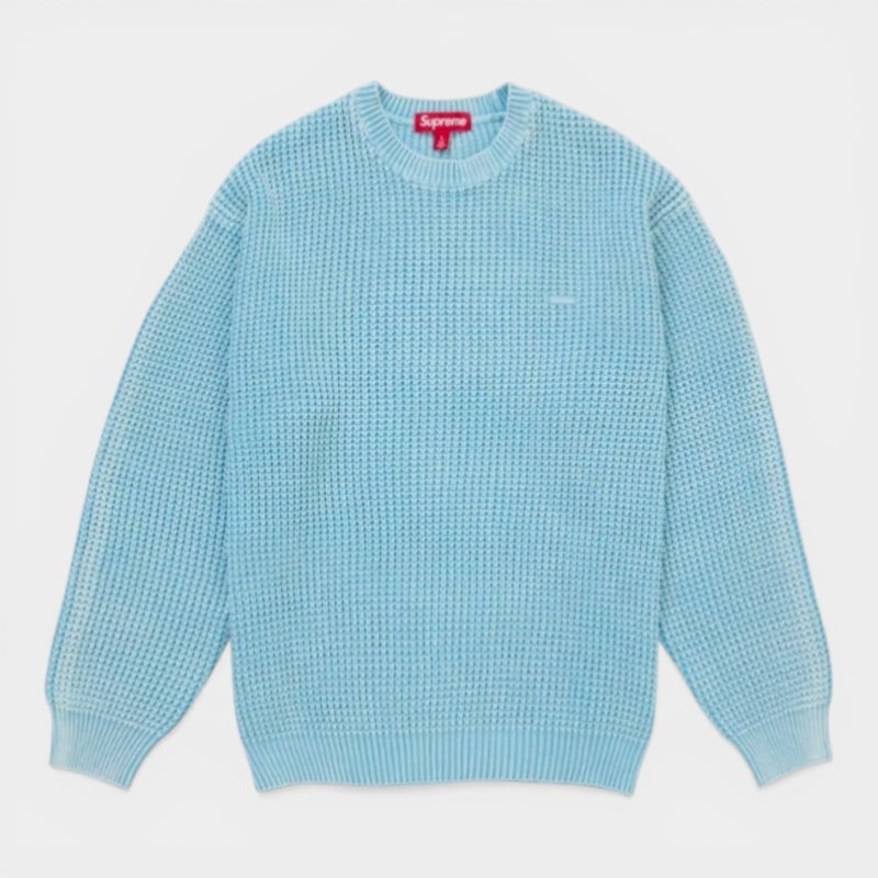 Supreme シュプリーム 2026SS Washed Small Box Waffle Sweater ウォッシュド スモールボックス ワッフルセーター ライトブルー