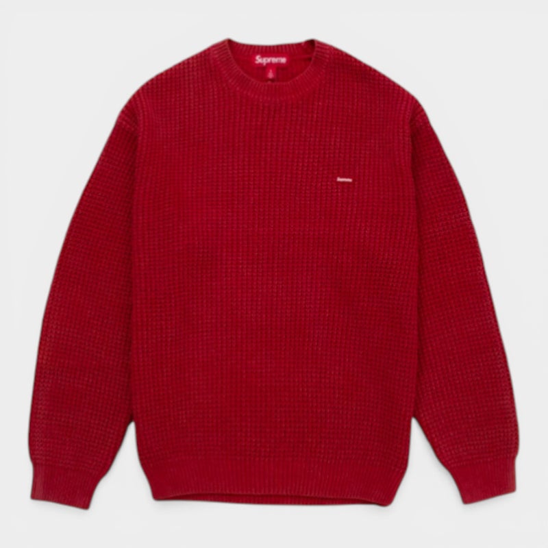 Supreme シュプリーム 2026SS Washed Small Box Waffle Sweater ウォッシュド スモールボックス ワッフルセーター レッド
