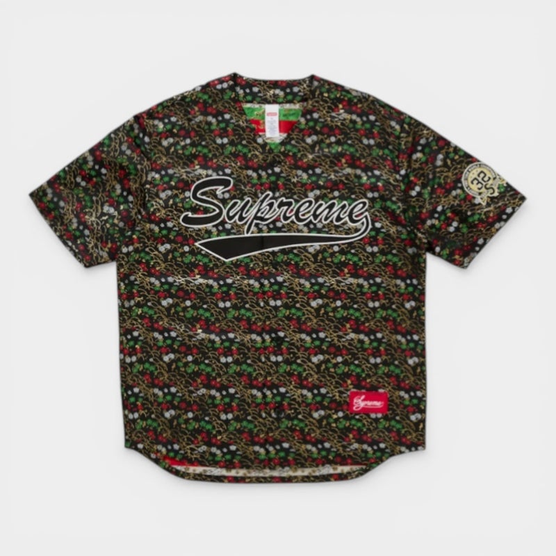 Supreme シュプリーム 2026SS Floral Jacquard Baseball Jersey　フローラル ジャガード ベースボールジャージー　ブラック