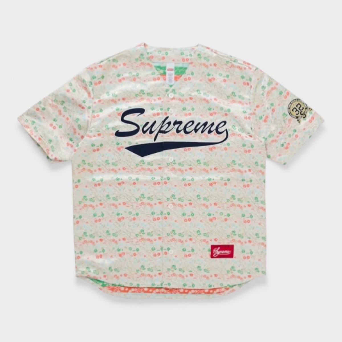 Supreme シュプリーム 2026SS Floral Jacquard Baseball Jersey　フローラル ジャガード ベースボールジャージー　ホワイト