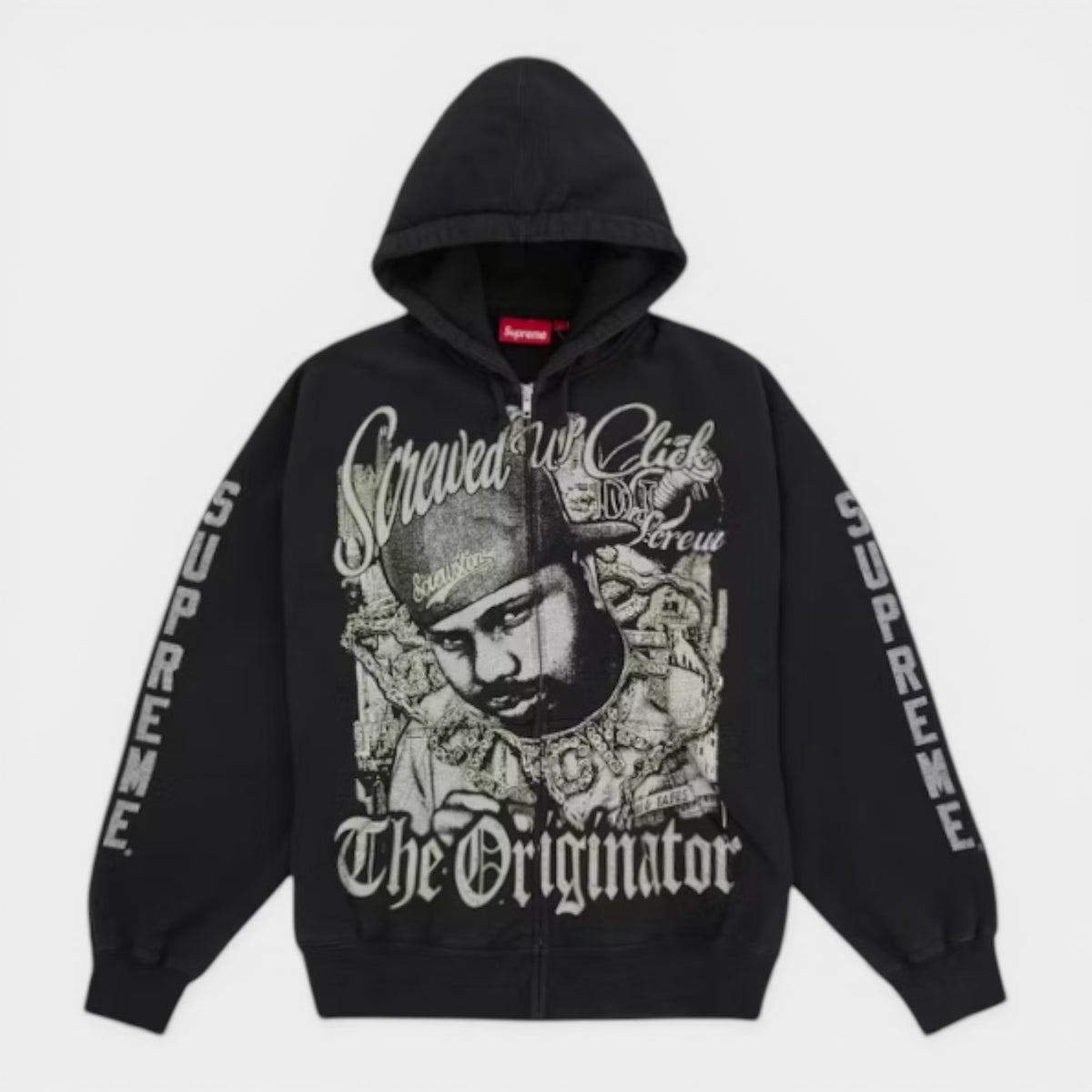  Supreme シュプリーム 2026SS DJ Screw Zip Up Hooded Sweatshirt DJスクリュー ジップアップ フーデッドスウェットパーカー ブラック