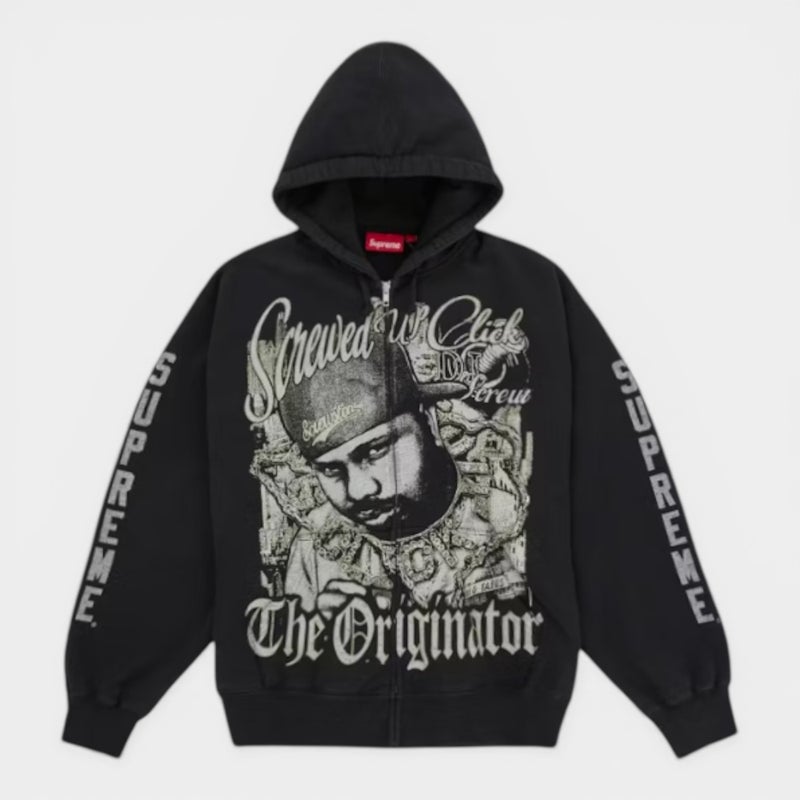  Supreme シュプリーム 2026SS DJ Screw Zip Up Hooded Sweatshirt DJスクリュー ジップアップ フーデッドスウェットパーカー ブラック
