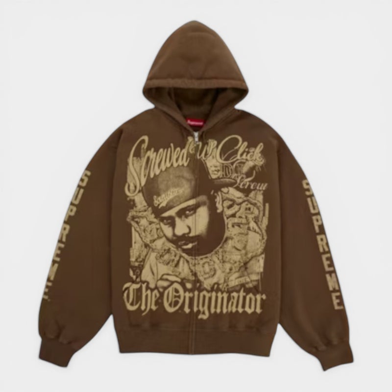 Supreme シュプリーム 2026SS DJ Screw Zip Up Hooded Sweatshirt DJスクリュー ジップアップ フーデッドスウェットパーカー ダスティブラウン
