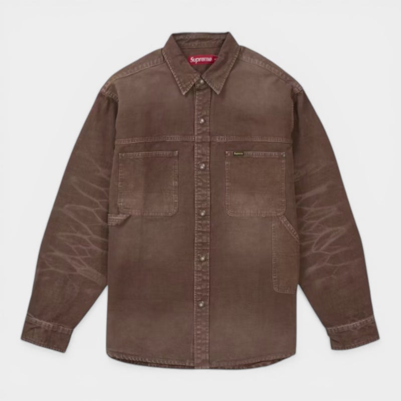 Supreme シュプリーム 2026SS Worn Snap Painter Shirt　ウォーンスナップ ペインターシャツ　ブラウン