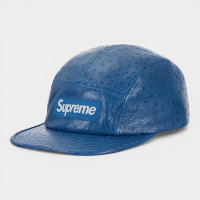 Supreme シュプリーム 2026SS Ostrich Embossed Leather GORE-TEX Camp Cap　オーストリッチエンボス レザーゴアテックス キャンプキャップ　ブルー