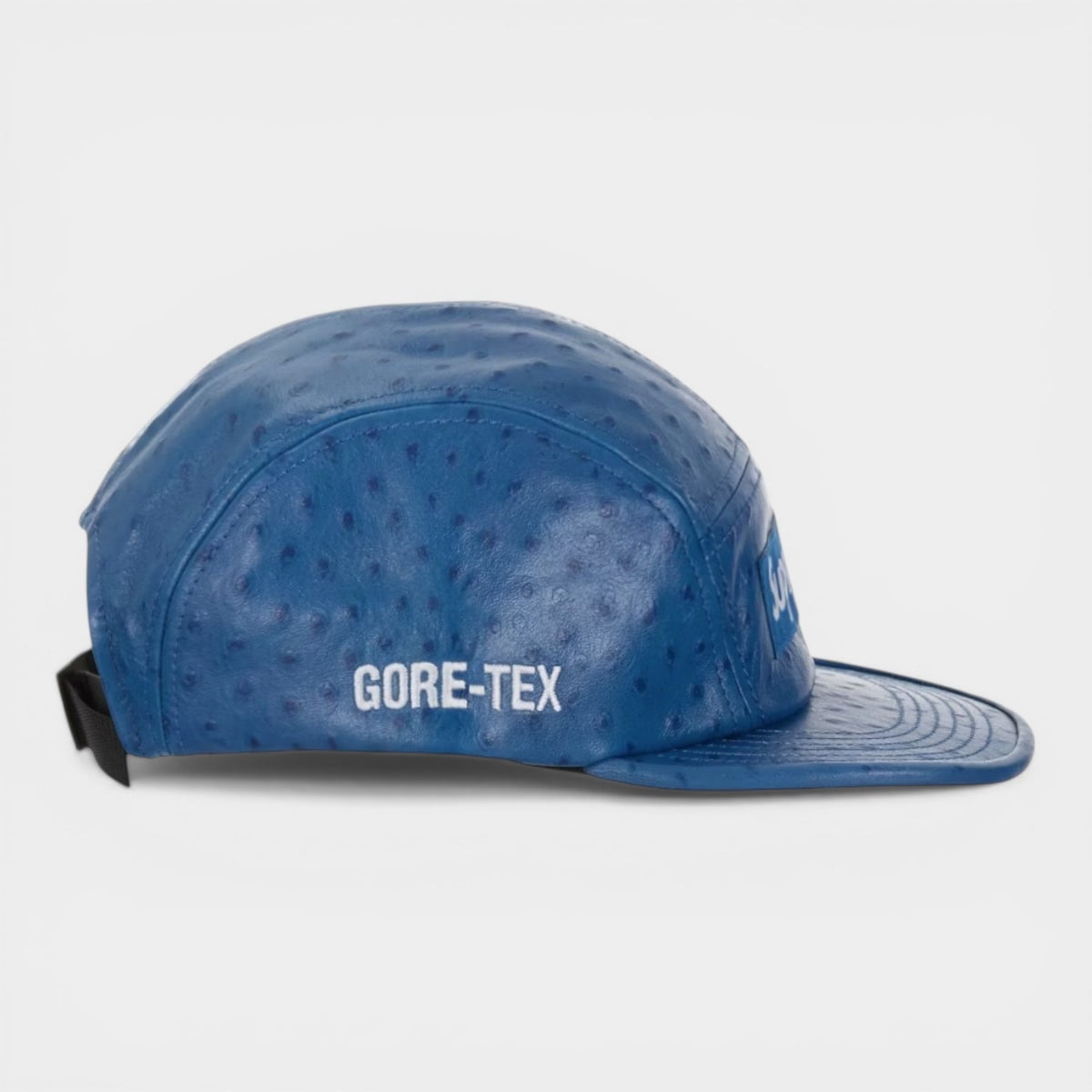 Supreme シュプリーム 2026SS Ostrich Embossed Leather GORE-TEX Camp Cap　オーストリッチエンボス レザーゴアテックス キャンプキャップ　ブルー2