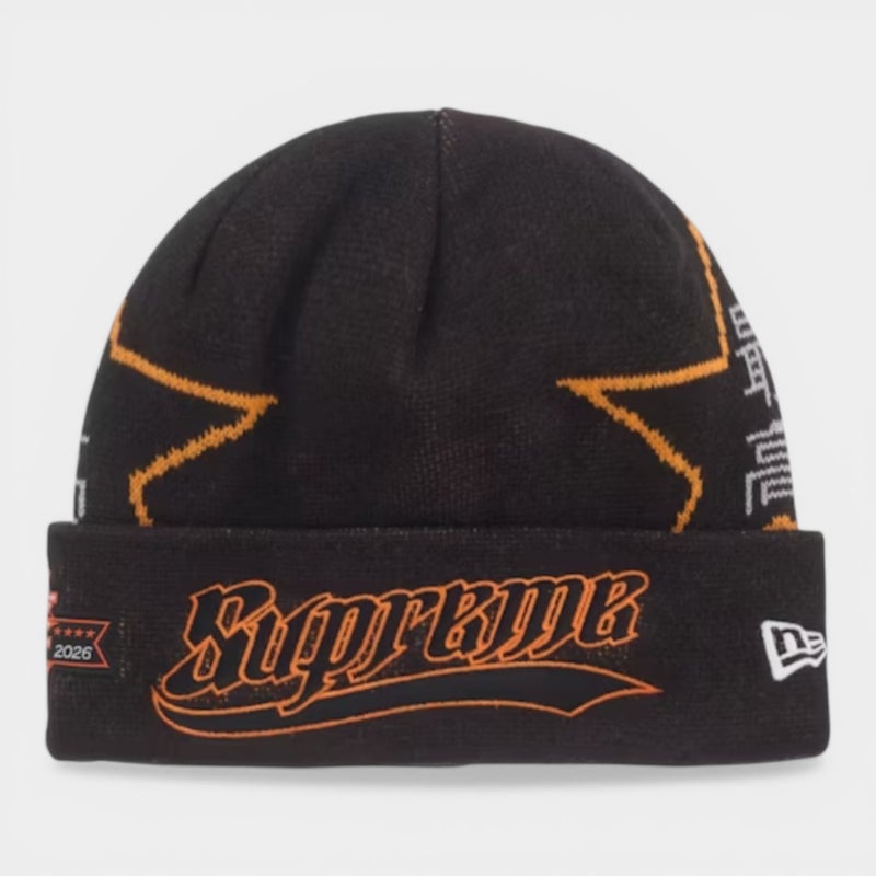 Supreme シュプリーム 2026SS New Era Stars Beanie ニューエラ スタービーニー　ブラック