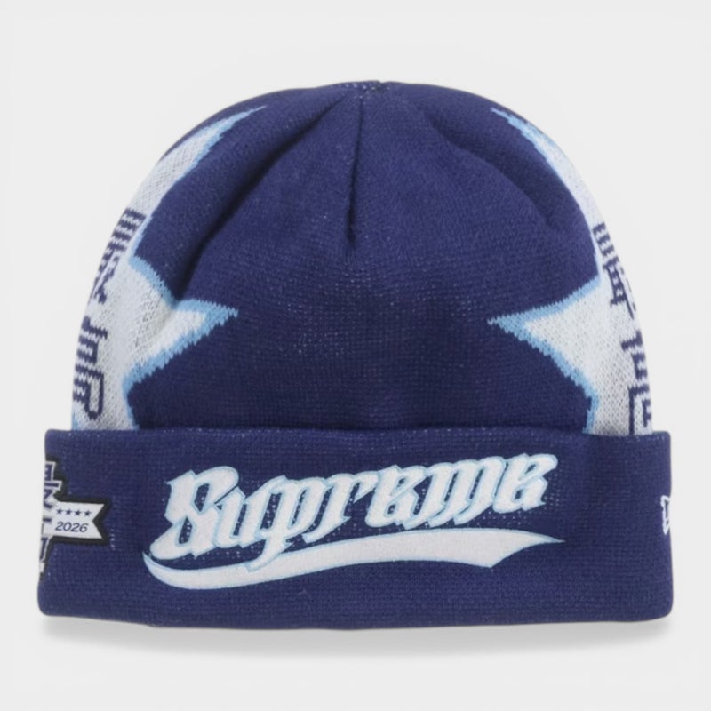 Supreme シュプリーム 2026SS New Era Stars Beanie ニューエラ スタービーニー　ネイビー