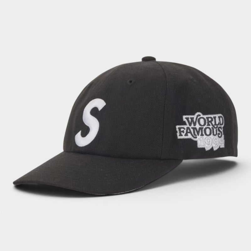 Supreme シュプリーム 2026SS World Famous S Logo 6-Panel　ワールドフェイマス Sロゴ 6パネルキャップ　ブラック