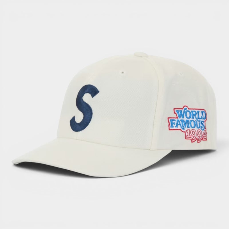 Supreme シュプリーム 2026SS World Famous S Logo 6-Panel　ワールドフェイマス Sロゴ 6パネルキャップ　ホワイト