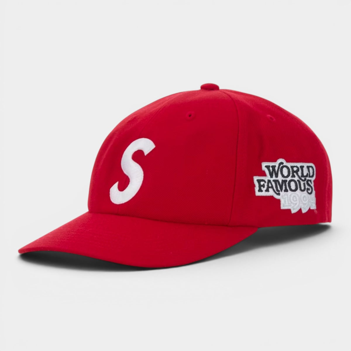 Supreme シュプリーム 2026SS World Famous S Logo 6-Panel　ワールドフェイマス Sロゴ 6パネルキャップ　レッド