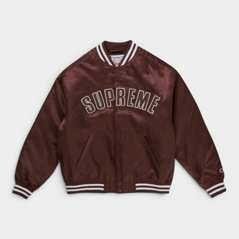 Supreme シュプリーム 2026SS Champion Satin Varsity Jacket チャンピオン サテンバーシティジャケット ブラウン
