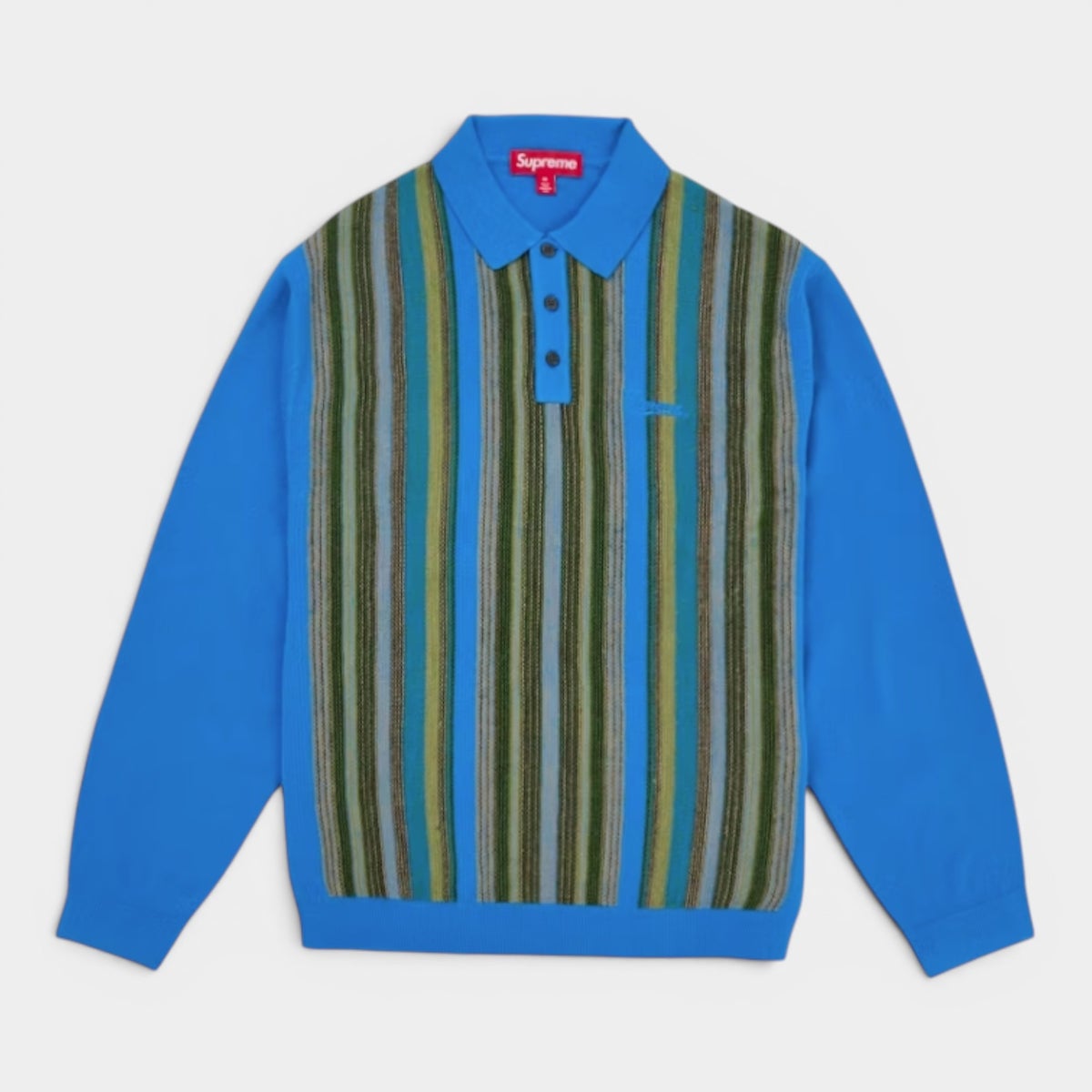  Supreme シュプリーム 2026SS Multi Stripe Polo Sweater マルチストライプポロセーター ブルー