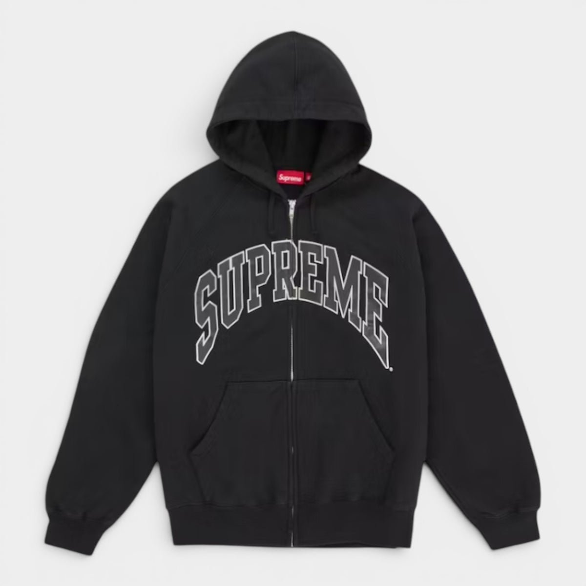 Supreme シュプリーム 2026SS Cracked Raglan Zip Up Hooded Sweatshirt クラックラグラン ジップアップフーデッドスウェットパーカー ブラック