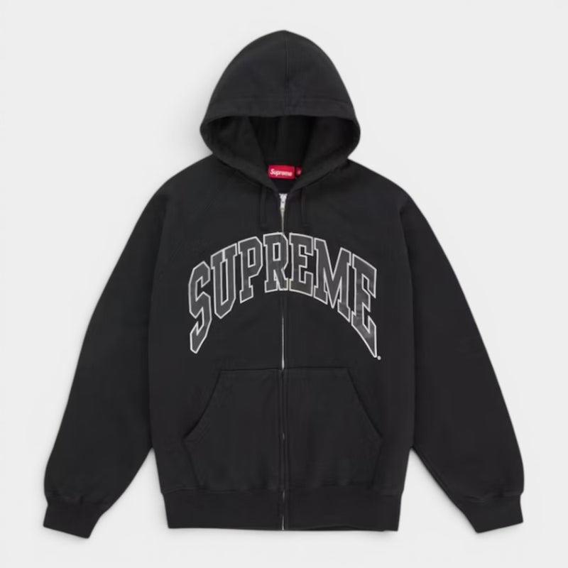 Supreme シュプリーム 2026SS Cracked Raglan Zip Up Hooded Sweatshirt クラックラグラン ジップアップフーデッドスウェットパーカー ブラック