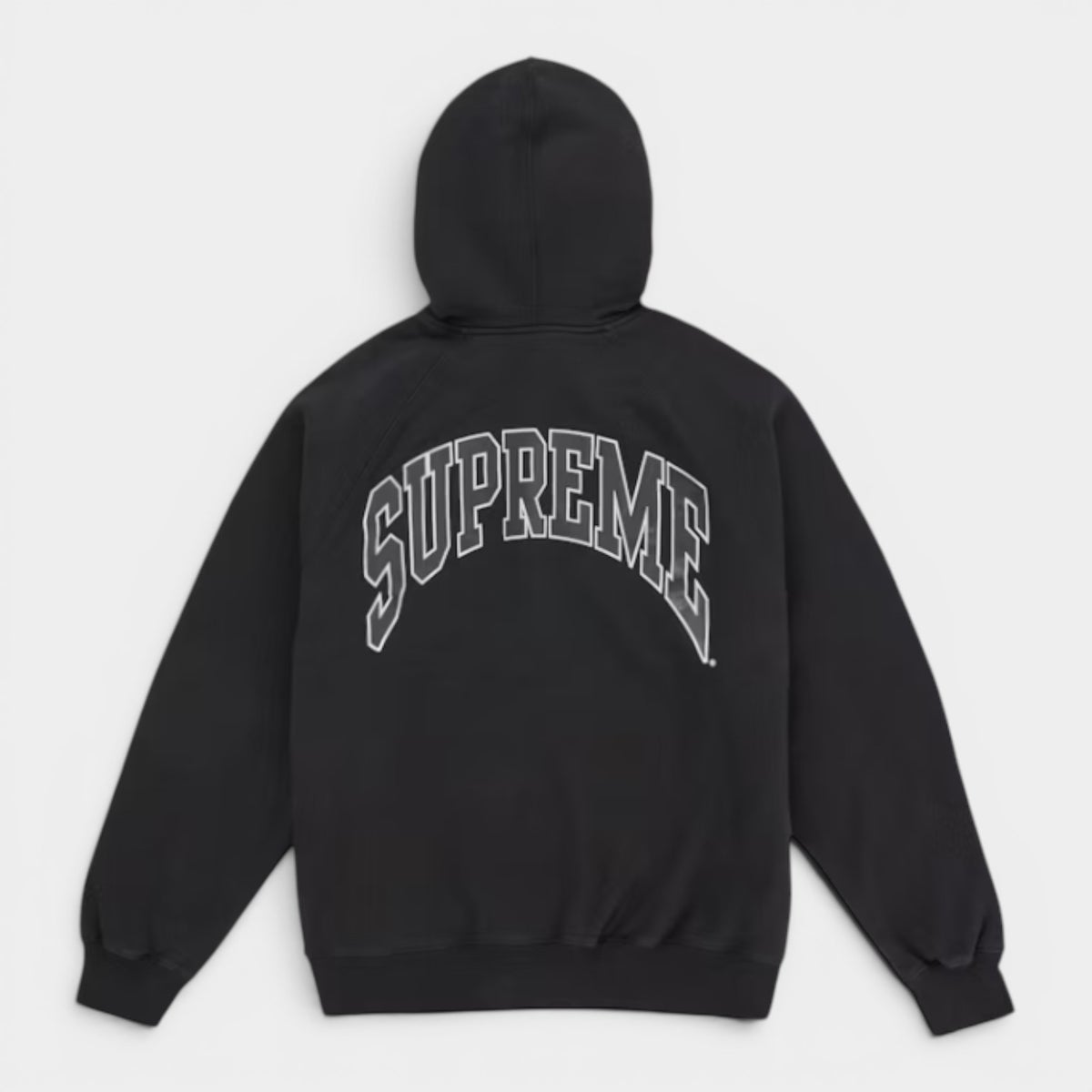 Supreme シュプリーム 2026SS Cracked Raglan Zip Up Hooded Sweatshirt クラックラグラン ジップアップフーデッドスウェットパーカー ブラック1