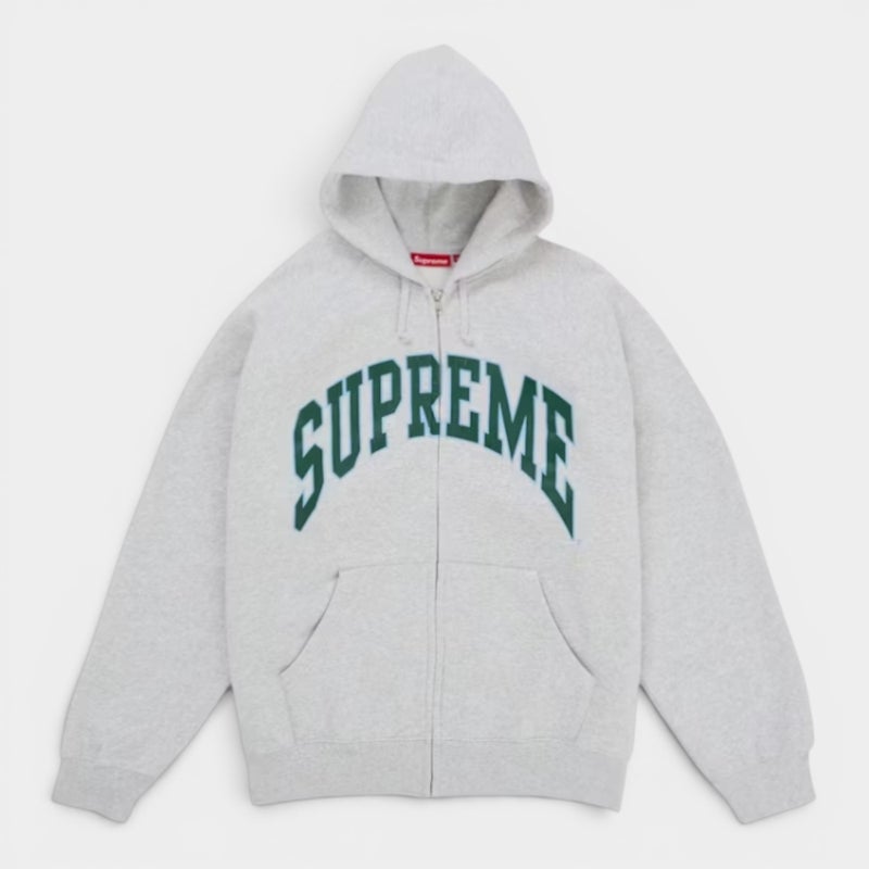  Supreme シュプリーム 2026SS Cracked Raglan Zip Up Hooded Sweatshirt クラックラグラン ジップアップフーデッドスウェットパーカー アッシュグレー