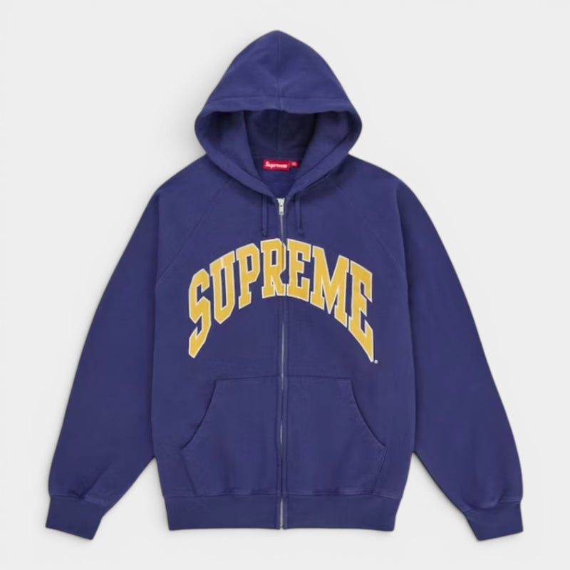 Supreme シュプリーム 2026SS Cracked Raglan Zip Up Hooded Sweatshirt クラックラグラン ジップアップフーデッドスウェットパーカー ウォッシュドネイビー