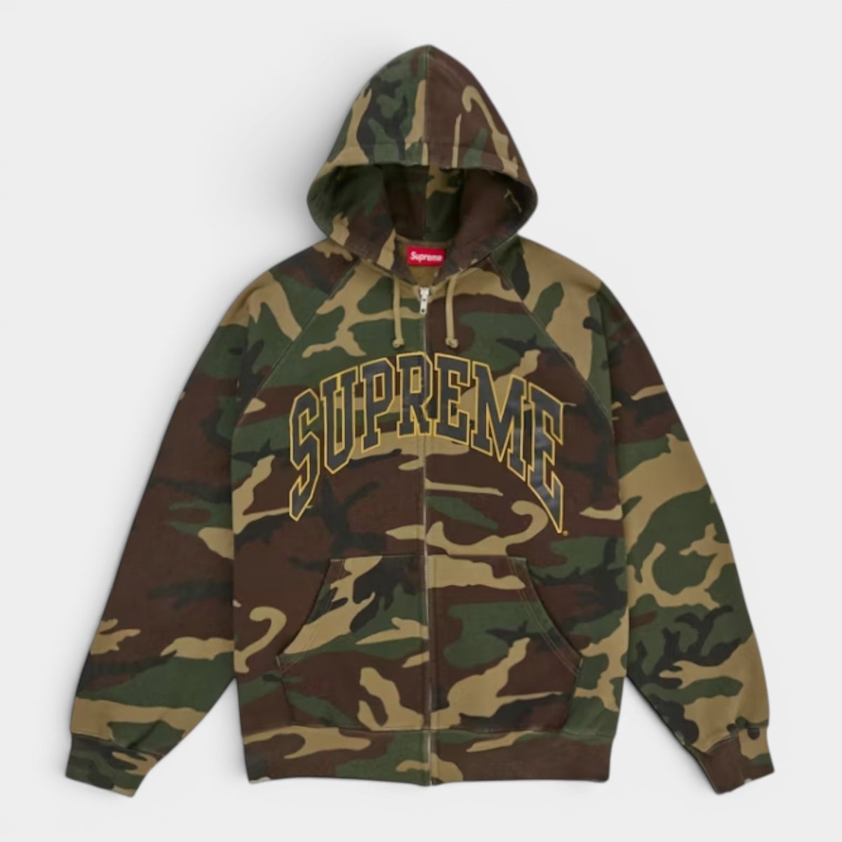  Supreme シュプリーム 2026SS Cracked Raglan Zip Up Hooded Sweatshirt クラックラグラン ジップアップフーデッドスウェットパーカー ウッドランドカモ